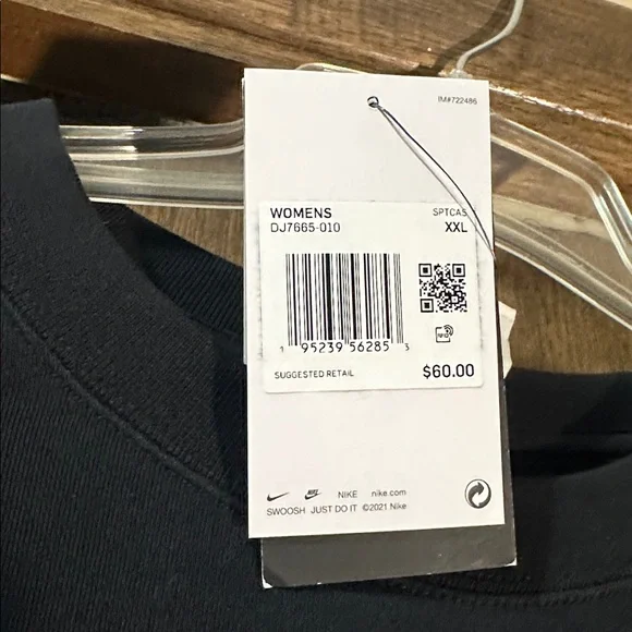 Nike Black Crewneck oversized fit Sweatshirt NEW! Xxl - Picture 2 of 4